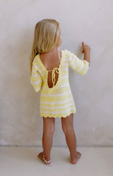 ELOISE TIE BACK DRESS - BUTTERCUP STRIPE