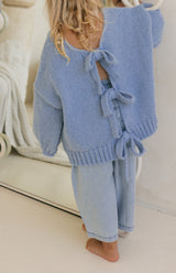 AGNES TIE BACK KNIT - BLUE