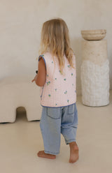BELLE FLEUR FRONT TIE VEST - BLUSH