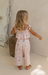 BLUSH BELLE FLEUR TIE CROP & PANT SET
