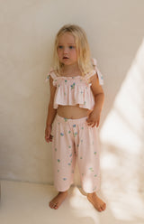 BLUSH BELLE FLEUR TIE CROP & PANT SET