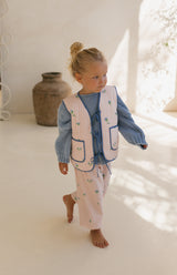 BELLE FLEUR FRONT TIE VEST - BLUSH