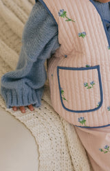 BELLE FLEUR FRONT TIE VEST - BLUSH