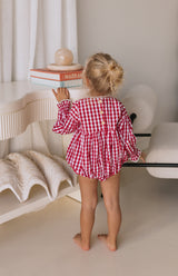 NOELLE ROMPER - CHERRY GINGHAM