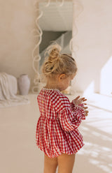 NOELLE ROMPER - CHERRY GINGHAM