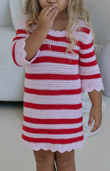 ELOISE TIE BACK DRESS - POPPY STRIPE