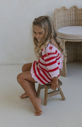 ELOISE TIE BACK DRESS - POPPY STRIPE