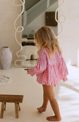 NOELLE ROMPER - PINK GINGHAM