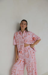 SEA IS CALLING PANT - MAMA PINK/RED