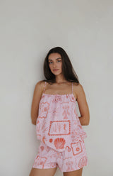 SEA IS CALLING SHORTS - MAMA PINK/RED