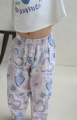 PINK AMORETTE LINEN PANTS