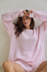 MAMA FLORA CROCHET KNIT - PINK