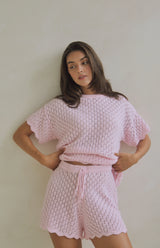 BIRDIE CROCHET SHORTS - MAMA PINK