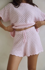 BIRDIE CROCHET SHORTS - MAMA PINK