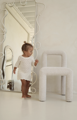 ELOISE TIE BACK CROCHET DRESS - CREAM