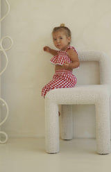 PICNIC TIE CROP & PANT SET - CHERRY GINGHAM