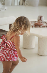 PICNIC RIC RAC ROMPER - CHERRY GINGHAM