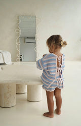 LUNA STRIPE TIE BACK TOP