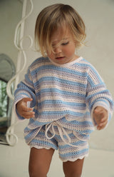 LUNA STRIPE TIE BACK TOP