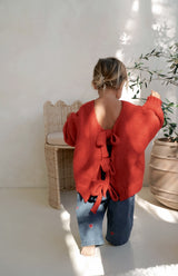 AGNES TIE BACK KNIT - RED