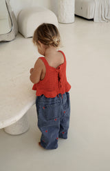 AVA CROCHET TOP - RED