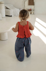 AVA CROCHET TOP - RED