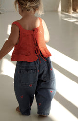 AVA CROCHET TOP - RED