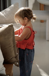 AVA CROCHET TOP - RED