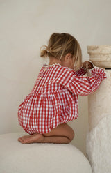 NOELLE ROMPER - CHERRY GINGHAM