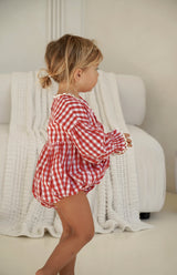 NOELLE ROMPER - CHERRY GINGHAM