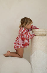 NOELLE ROMPER - CHERRY GINGHAM
