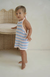 BIRDIE HALTER DRESS - LUNA STRIPE