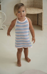 BIRDIE HALTER DRESS - LUNA STRIPE