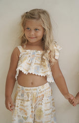 AMORETTE RIC RAC CROP & PANT SET