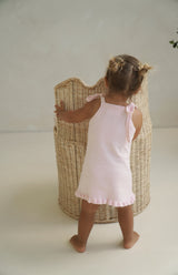 CHERRY KNIT TIE DRESS - PINK