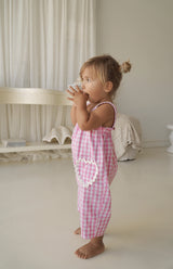 PICNIC RIC RAC JUMPSUIT- PINK GINGHAM