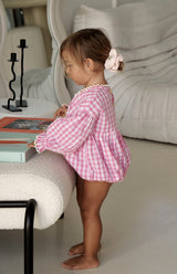NOELLE ROMPER - PINK GINGHAM