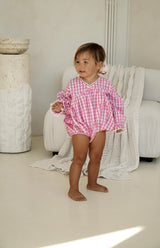 NOELLE ROMPER - PINK GINGHAM