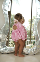 LOLLY ROMPER - PINK GINGHAM