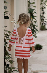 ELOISE TIE BACK DRESS - POPPY STRIPE