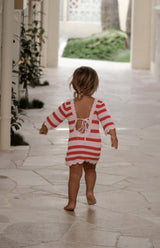 ELOISE TIE BACK DRESS - POPPY STRIPE