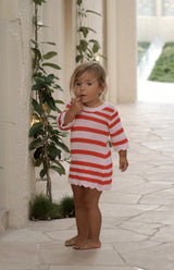 ELOISE TIE BACK DRESS - POPPY STRIPE