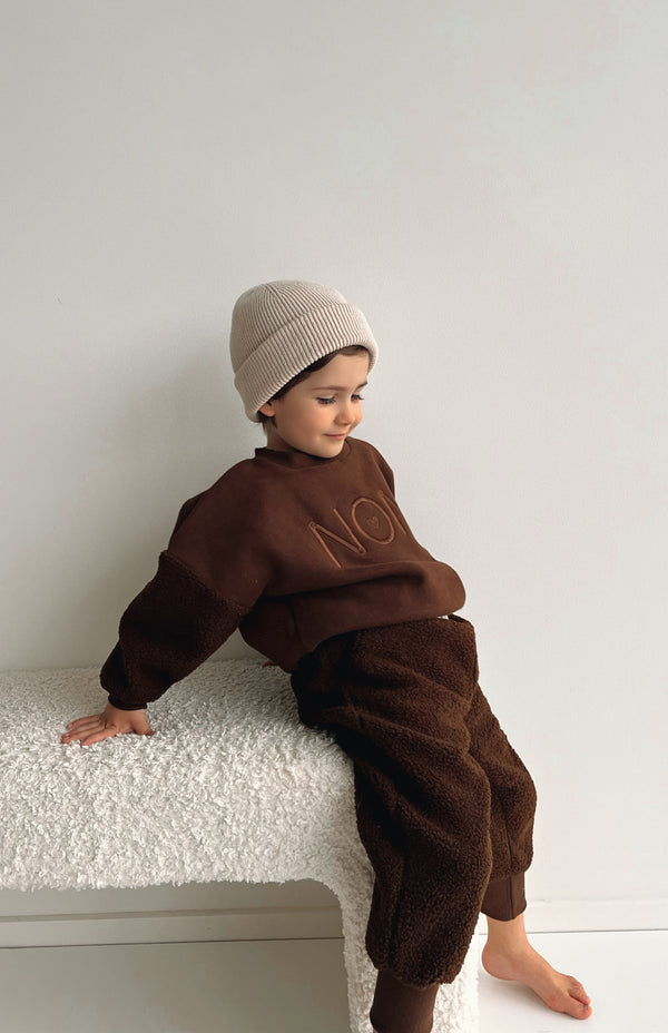 WOOLY TRACK PANT - CHOCOLATE