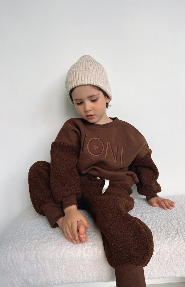 WOOLY TRACK PANT - CHOCOLATE