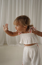 LOVE HEART TIE CROP & PANT SET
