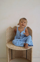 AVA CROCHET TOP - AZURE