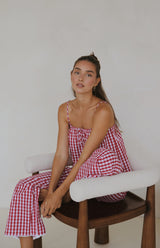 PICNIC PANT - MAMA - CHERRY GINGHAM