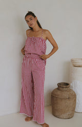 PICNIC PANT - MAMA - CHERRY GINGHAM