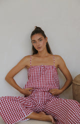 PICNIC PANT - MAMA - CHERRY GINGHAM