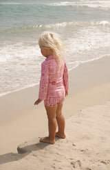 SEA IS CALLING RASH SUIT PINK/RED- MINI